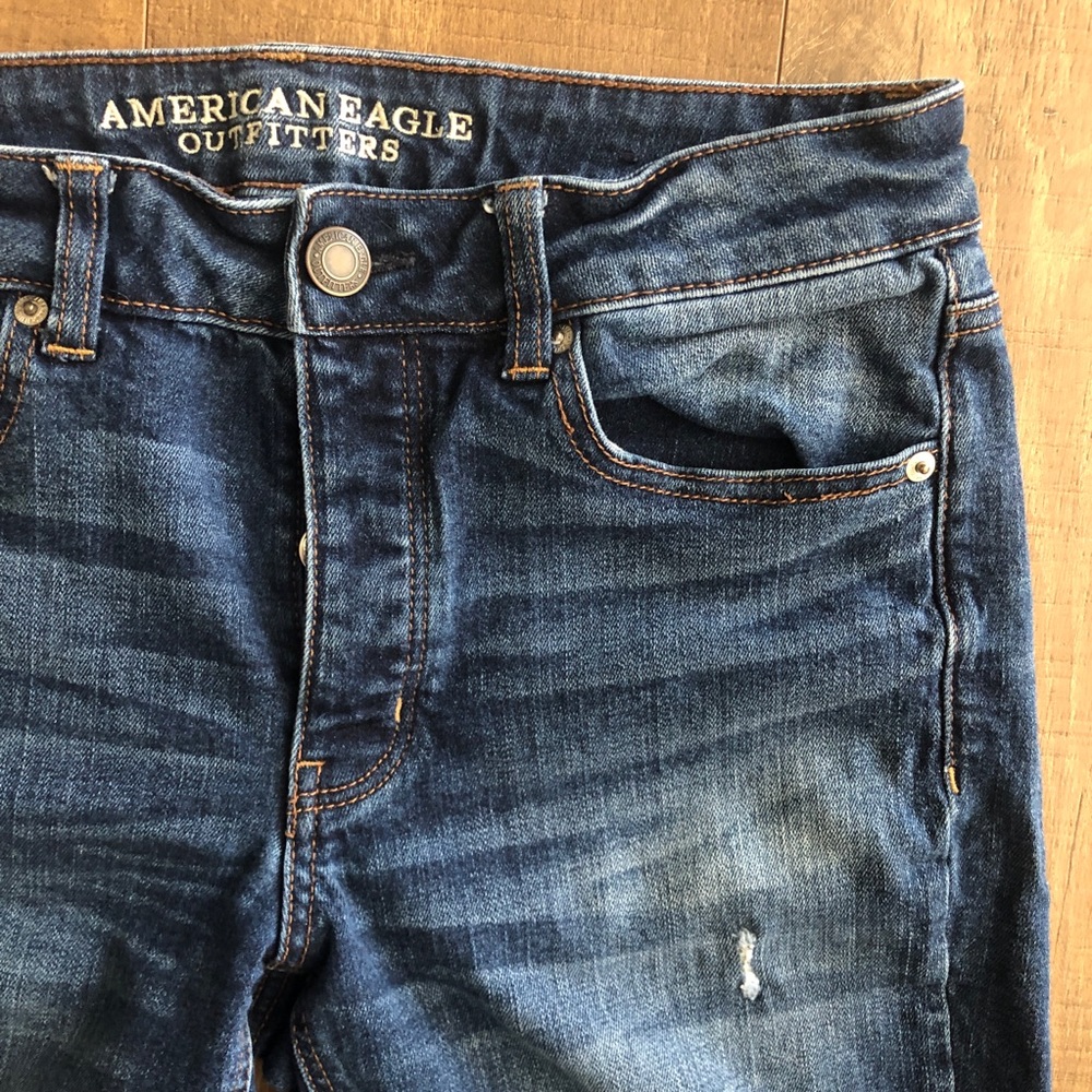 AEO American Eagle Stretch Tomgirl 8 long denim